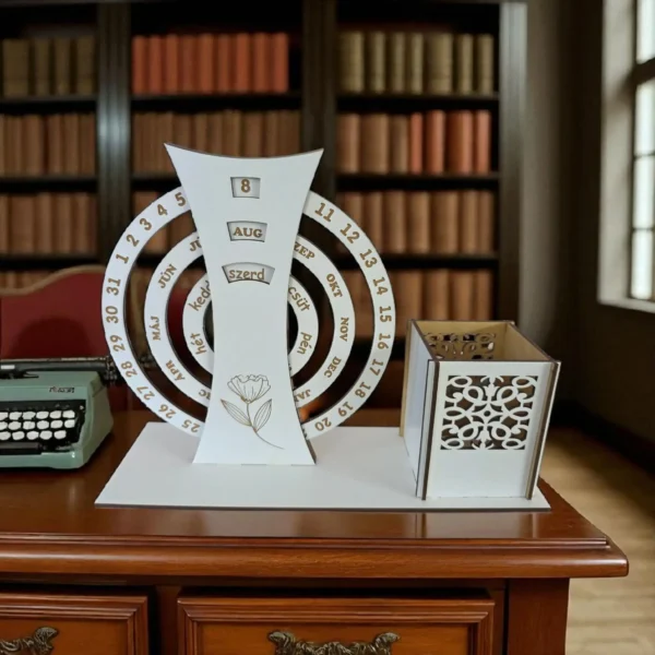 Öröknaptár tolltartóval