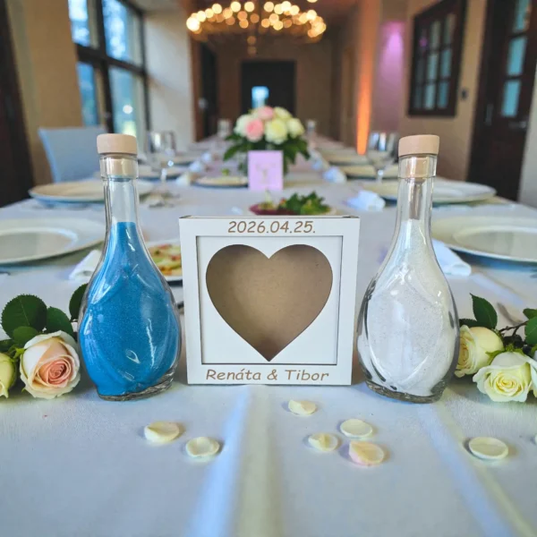 Homok ceremónia szett fadobozzal